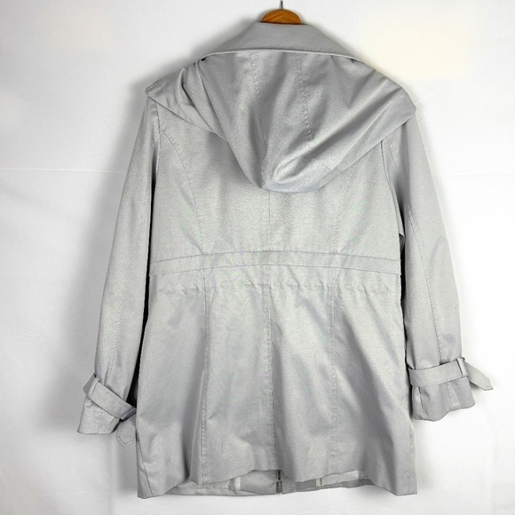 KORADIOR Women Short Trench Raincoat Fits like Sz Large Drawstring Quiet Luxury - Picture 7 of 16